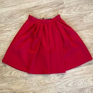 Banana Republic red pleated skirt
